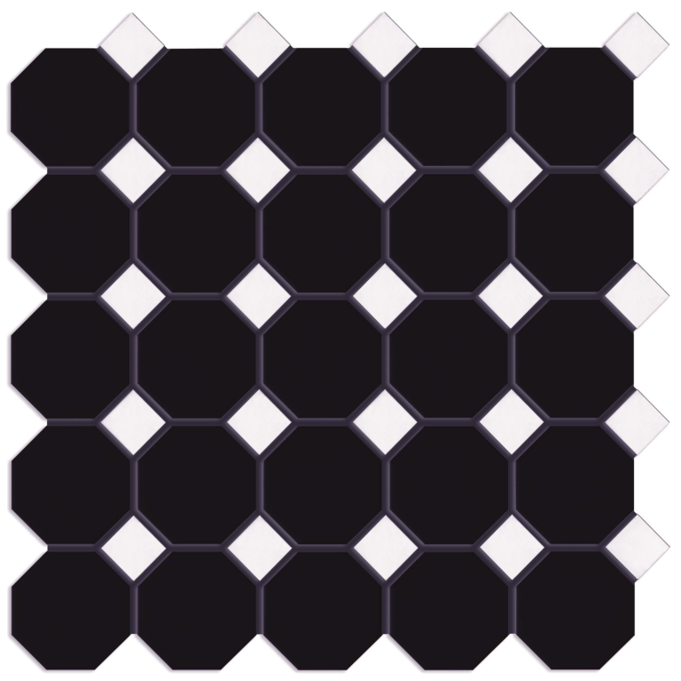 Porcelain Mosaic White Black Matt (BJ5608)
